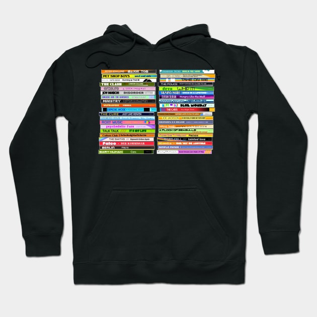 80s New Wave Singles ))(( Retro CD Collection Hoodie by darklordpug